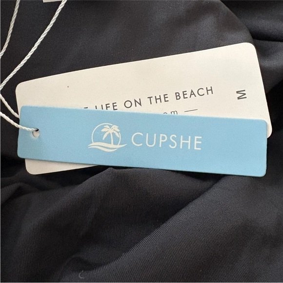 NWT Cupshe Black Floral Halter Tummy Control One Piece Swimsuit Womens‎ M (1103) - Picture 7 of 8